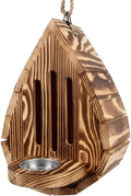 Torched Wood Butterfly House with Feeder, Hanging Insect Habitat for Garden Outdoor, 2-in-1 Backyard Pollinator
