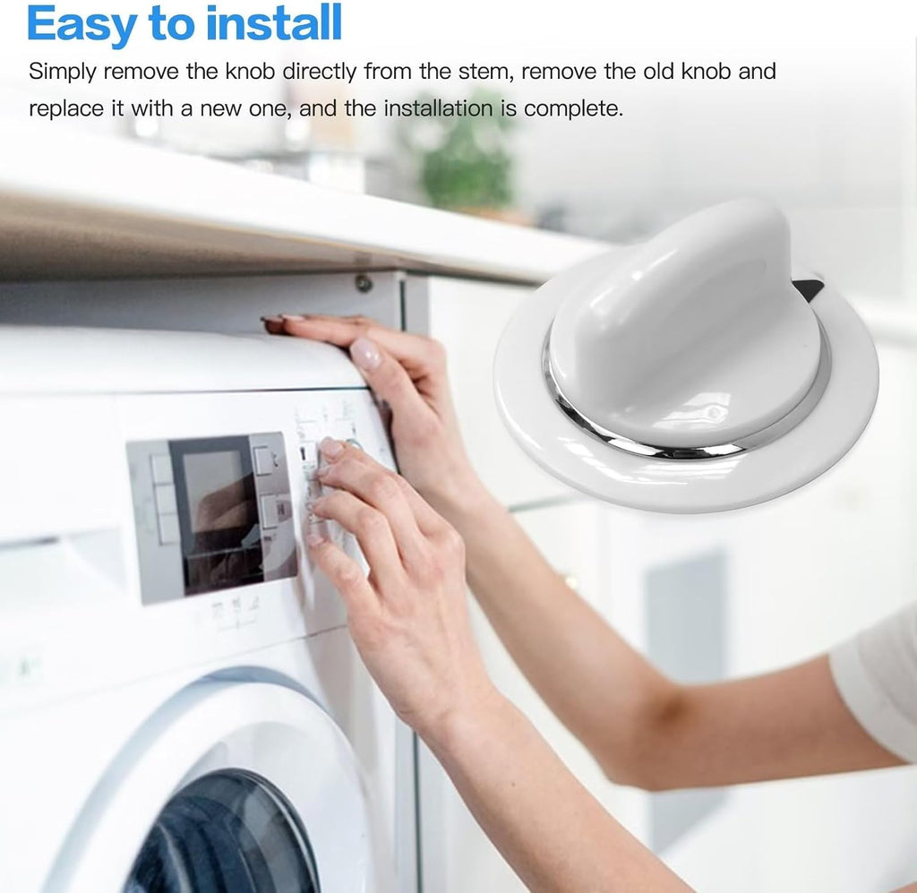 2PCs WE1M654 Dryer Timer Control Knob Compatible for GE Dryers DBSR463EG1WW, DBSR463EG2WW, DBSR463EG3WW, DBSR463EG4WW, DBSR463EG5WW, DBSR463EG6WW, DBSR463EG7WW New Version
