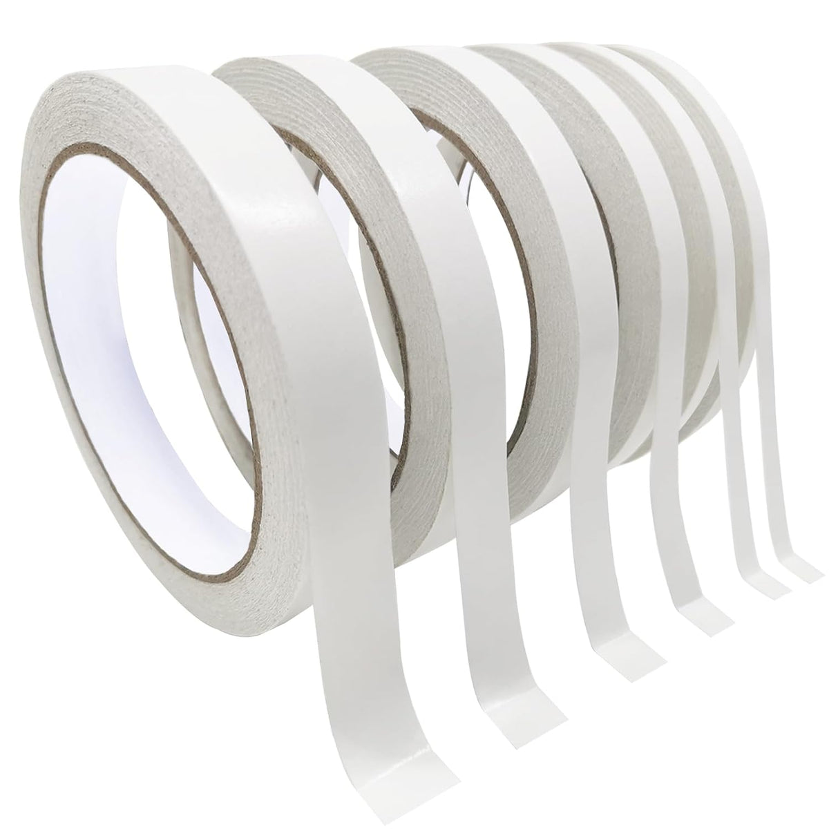 Double Sided Tape for Crafts, 6 Rolls Multi-Size Double-Sided Adhesive Tape for Arts, Photography, Gift Box