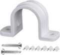 30 Set PVC Pipe Strap Clamps,SCH 1/2 in (20mm - 3/4 in) | Two Hole Plastic Pipe Clips Non-Metallic Conduit Pipe