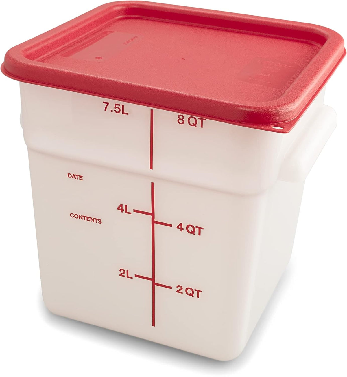 Squares Square Food Storage Container with Stackable Design for Catering, Buffets, Restaurants, Plastic, 8 Quarts, White