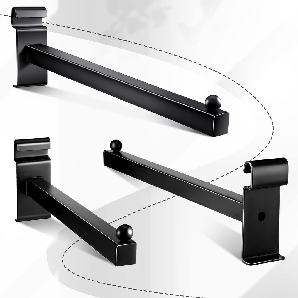 Black Gridwall Hooks 12 Inch Heavy Duty Grid Wall Hangers, 5 Pcs | Display Peg Hooks, Slat Wall Accessories for