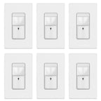 TOPGREENER Motion Sensor Light Switch, No Neutral Required, White, 6 Pack