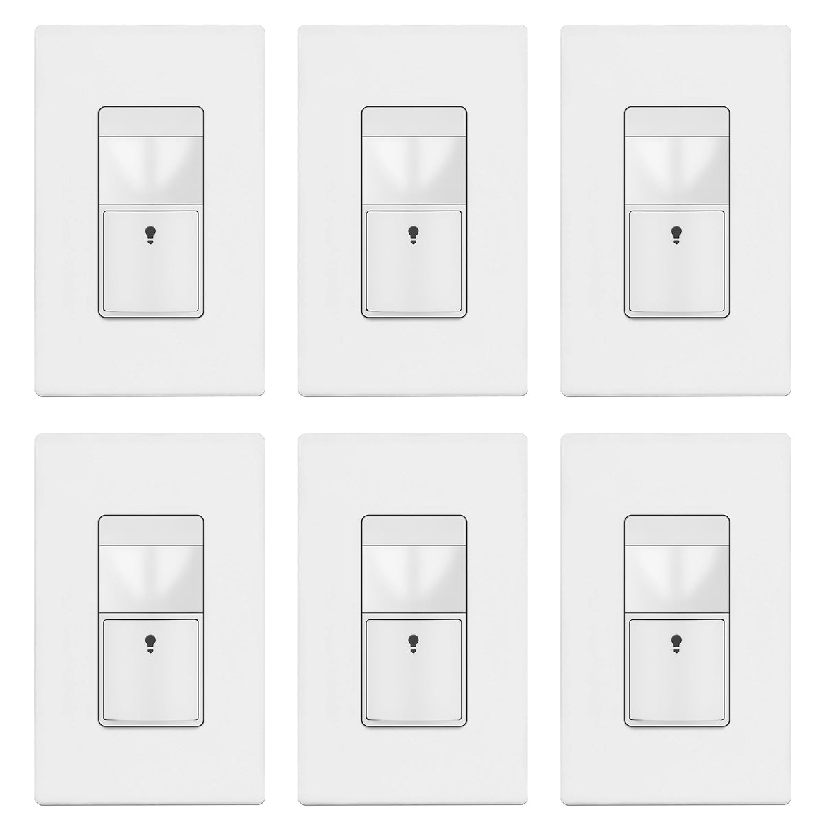 TOPGREENER Motion Sensor Light Switch, No Neutral Required, White, 6 Pack