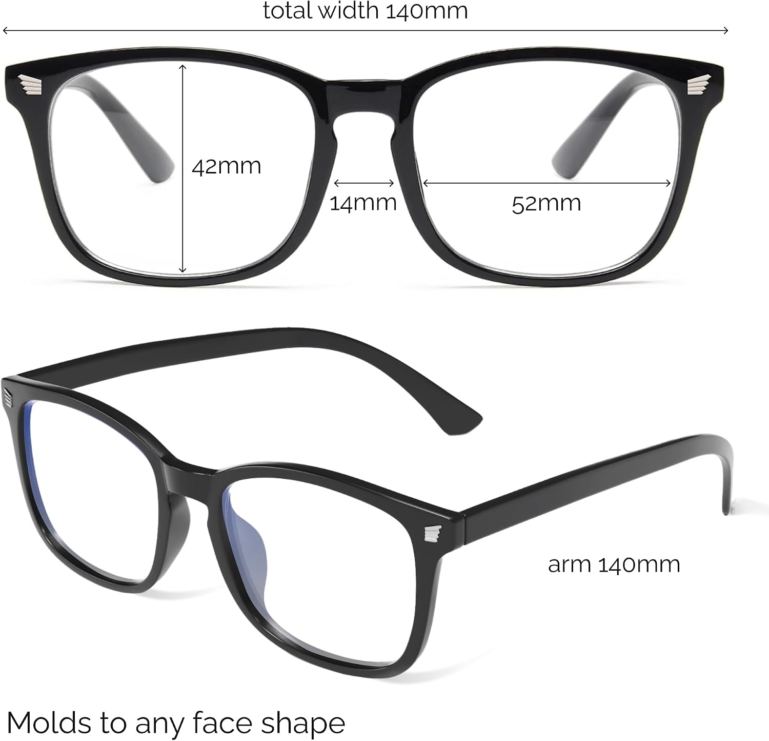 High Tech Blue Light Blocking Computer Glasses | Advanced Blue Light Blocking, Screen Fatigue Protection, UV
