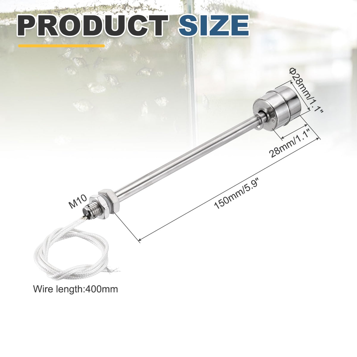 MECCANIXITY Stainless Steel Float Switch 150mm Rod 110V DC 0.2A Single Tank