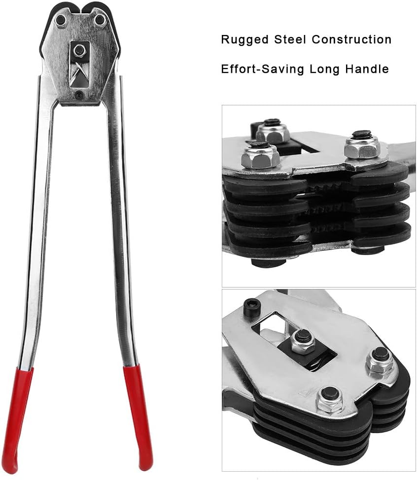 Manual Strapping Pliers, Heavy Duty Crimper for PP PET Plastic Banding