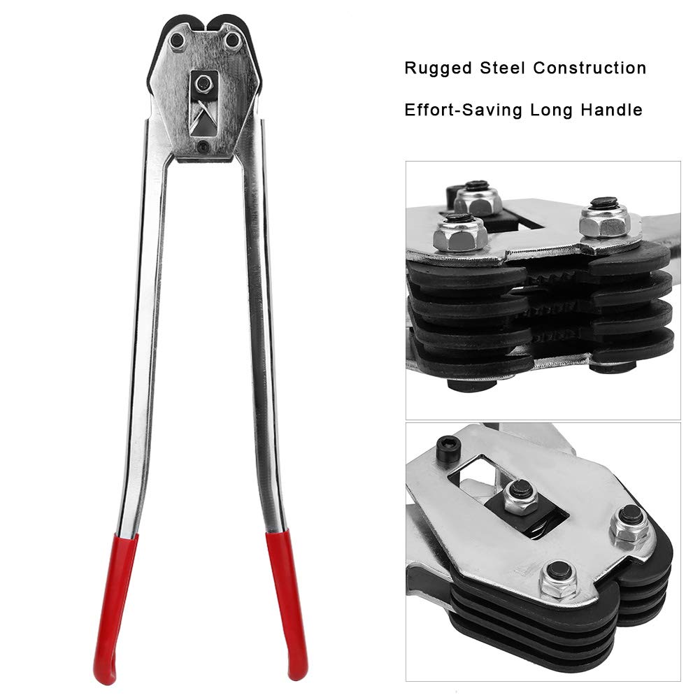 Strapping Crimper Pliers for PP PET Straps, Heavy Duty Manual Banding