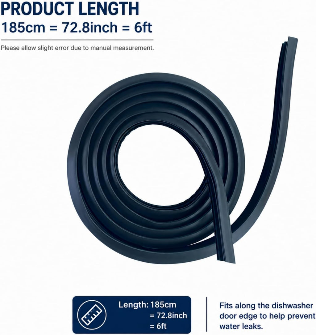 W11768590 Dishwasher Door Gasket Seal Replacement, Leak Resistant