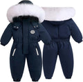 Toddler Snowsuit Baby Boys Girls One Piece Winter Outfit Infant Ski Suit Thick Fleece Coat Hoodies 2T-5T Warm Jumpsuit