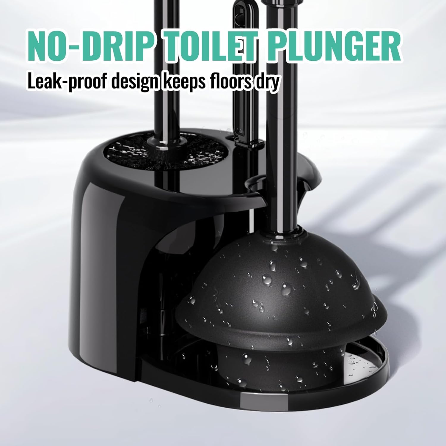 3 in 1 Toilet Brush and Plunger Set with Crevice Cleaning Brush, Toilet Plunger and Brush Set with Extra Long Handle