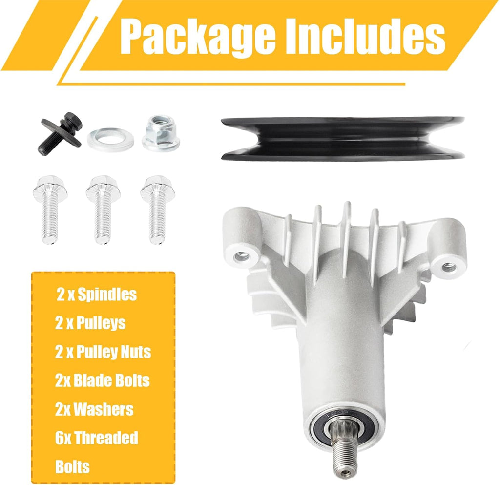 130794 Spindle Assembly with 153535 Pulley - Compatible with Craftsman LT1000 LT2000 DYT4000 42" Deck Tractor, HU