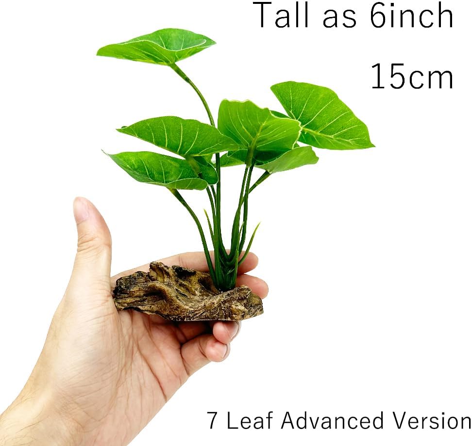 Fish Tank Decor Aquarium Decorations Ornaments Betta Leaf pad Hammock 6inch Plastic Artificial Plant Goldfish Fish