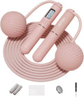 Skipping Ropes for Adults -Cordless Counter Jump Rope with Large Cordless Ball-Weighted Jump Rope for Women with LCD