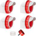 Chicken Feeders No Waste, DIY Automatic Poultry Feeder - 4 Ports Red
