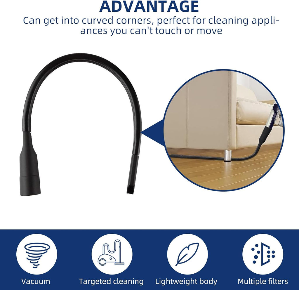 25" Flexible Vacuum Crevice Attachment Tool for Vacuum Hoses All 1-1/4" or 1-3/8" (32mm - 35mm) Flat Slot Nozzle