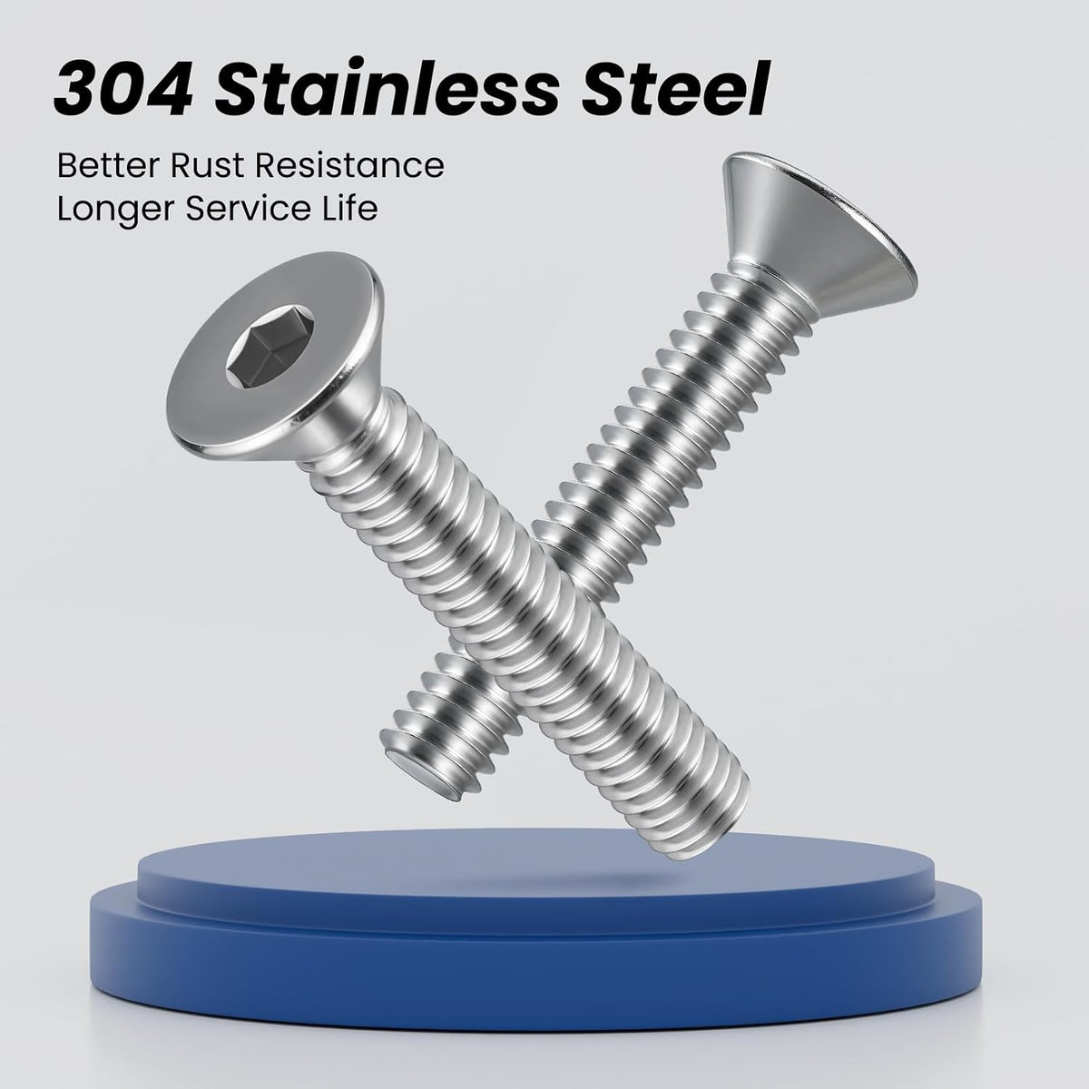 5/16-18 Bolt, 5/16-18 x 1 Inch Flat Socket Head Screws 15Pcs, 304 Stainless Steel 18-8 Countersunk Bolts, Full Thread, with Hex Spanner