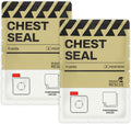 Vented Chest Seal, 4 Vents, Sterile Emergency Trauma Dressing, Occlusive Adhesive Pad, IFAK Trauma Refill Medical