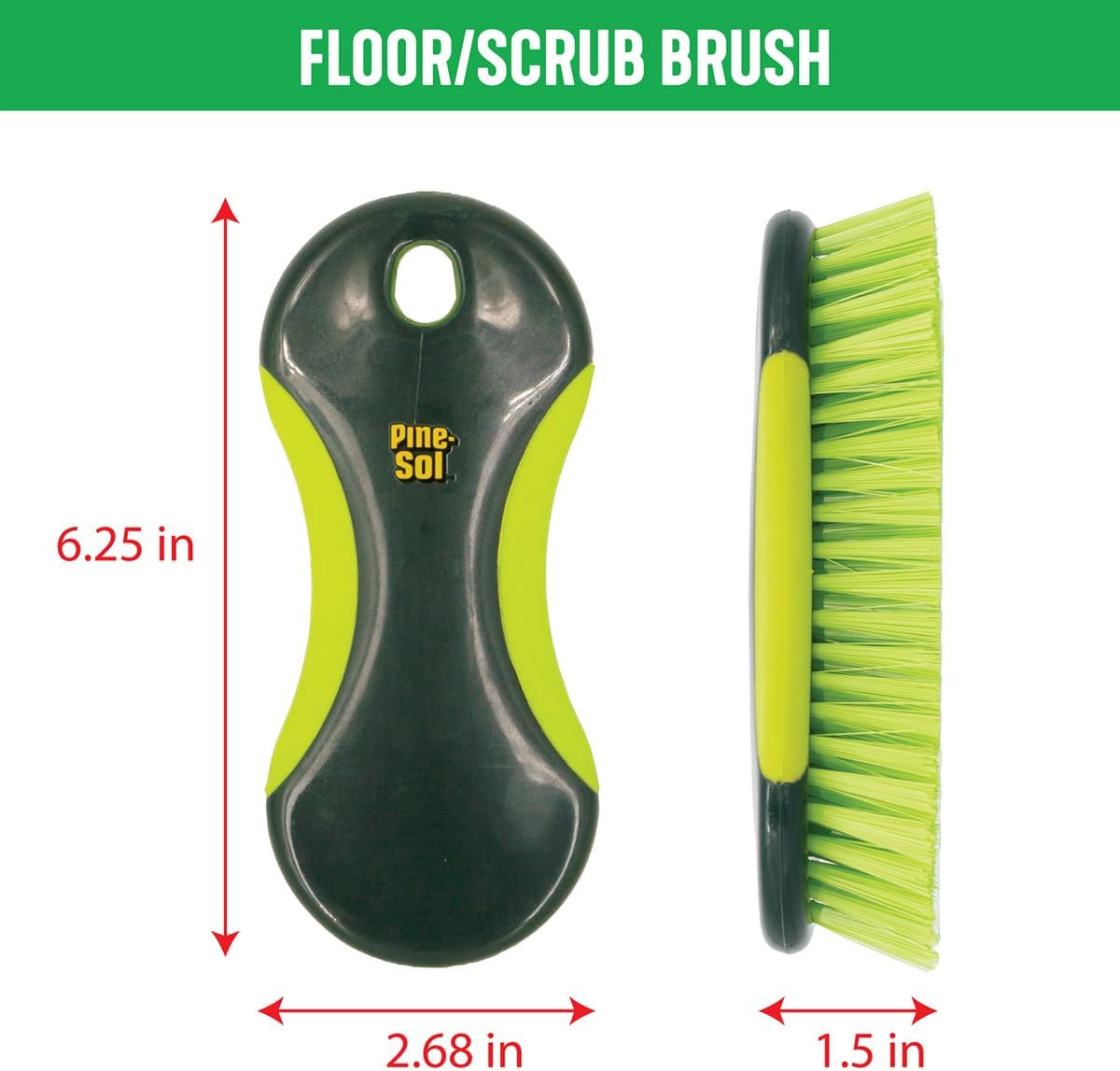 Scrub Brush Set - Long Handle Cleaning Brushes with Heavy Duty Bristles and Comfort Grip - Scrubbers for Kitchen