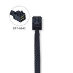 10Gtek SFF-8643 to SFF-8643 12G Internal Mini SAS HD Cable, with Sideband, for NVMe Backplane/RAID Controller, 100-Ohm, Straight to Straight, 0.3-m(0.9ft)