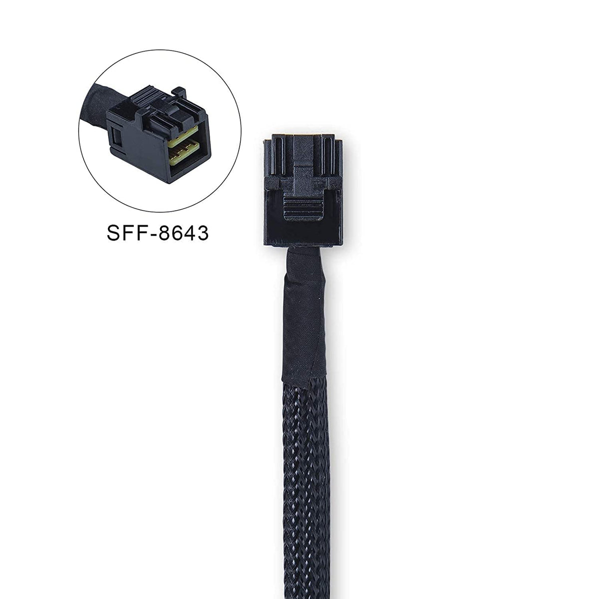 10Gtek SFF-8643 to SFF-8643 12G Internal Mini SAS HD Cable, with Sideband, for NVMe Backplane/RAID Controller, 100-Ohm, Straight to Straight, 0.3-m(0.9ft)