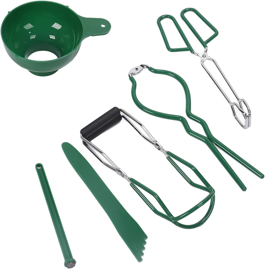 6 Piece Canning Kit - Stainless Steel Canning Funnel, Tong, Bubble Popper, Jar Wrench, Lifter, Magnetic Lid Lifter