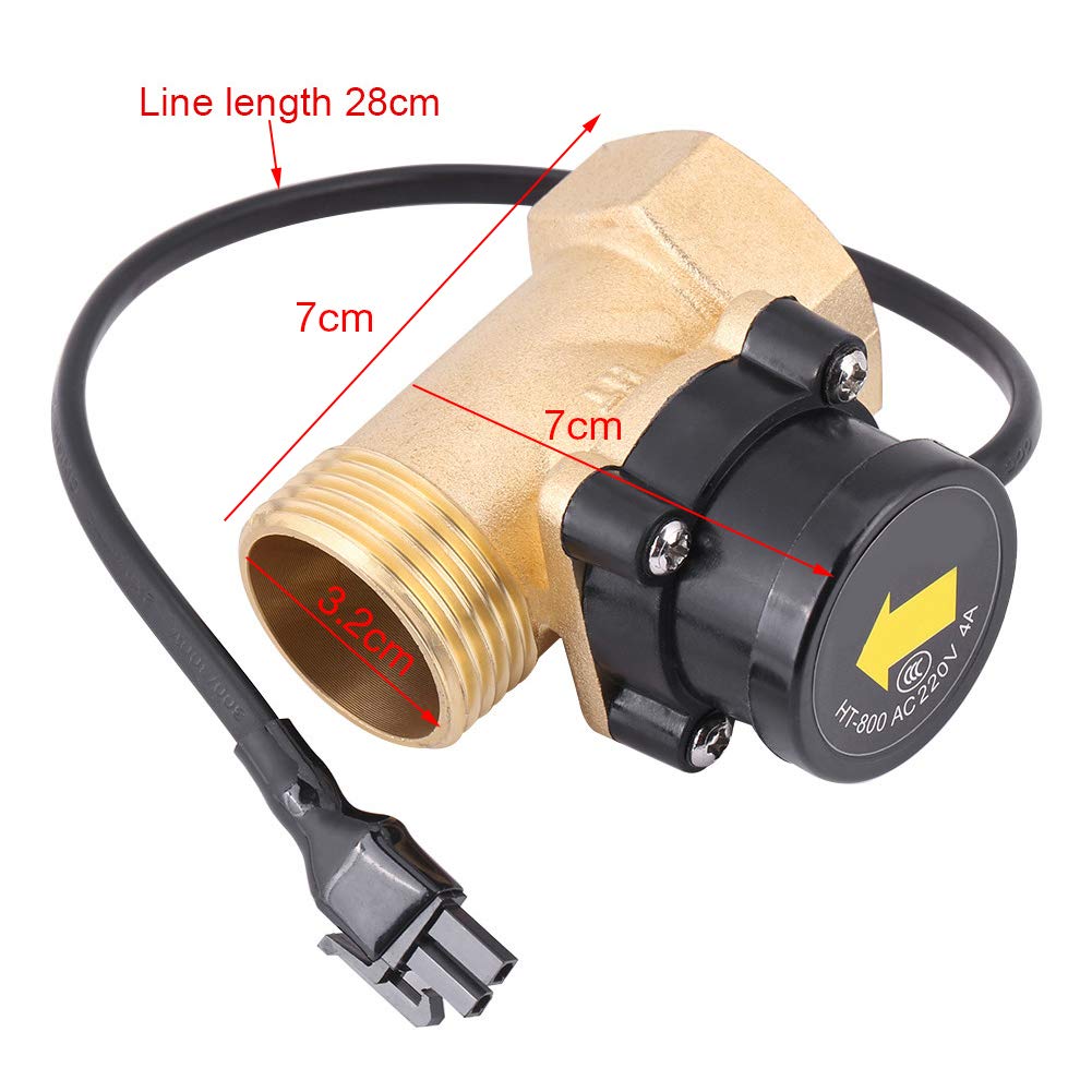 Jeanoko 1 Inch Switch Water Switch HT-800 G1 Thread 220V Sensor Automatic High Temperature Control Switch for Low Pressure Ignition Male Thread