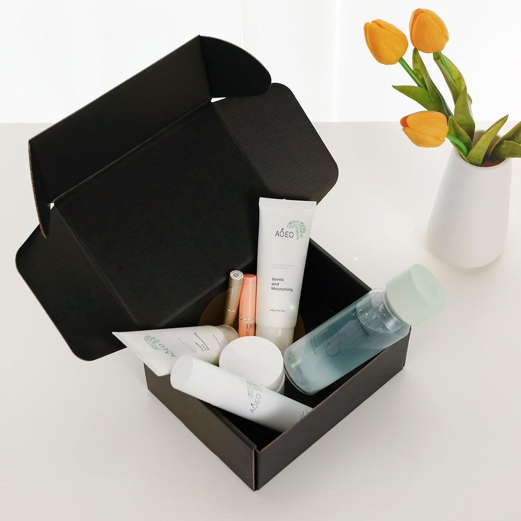 Black Shipping Boxes 8x6x3 Inches, 20 Pack