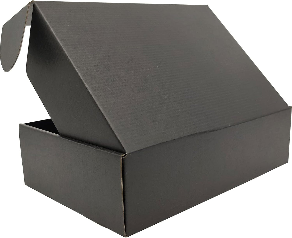 12x8x3 Shipping Boxes Black Mailer Corrugated Cardboard Box Set of 20