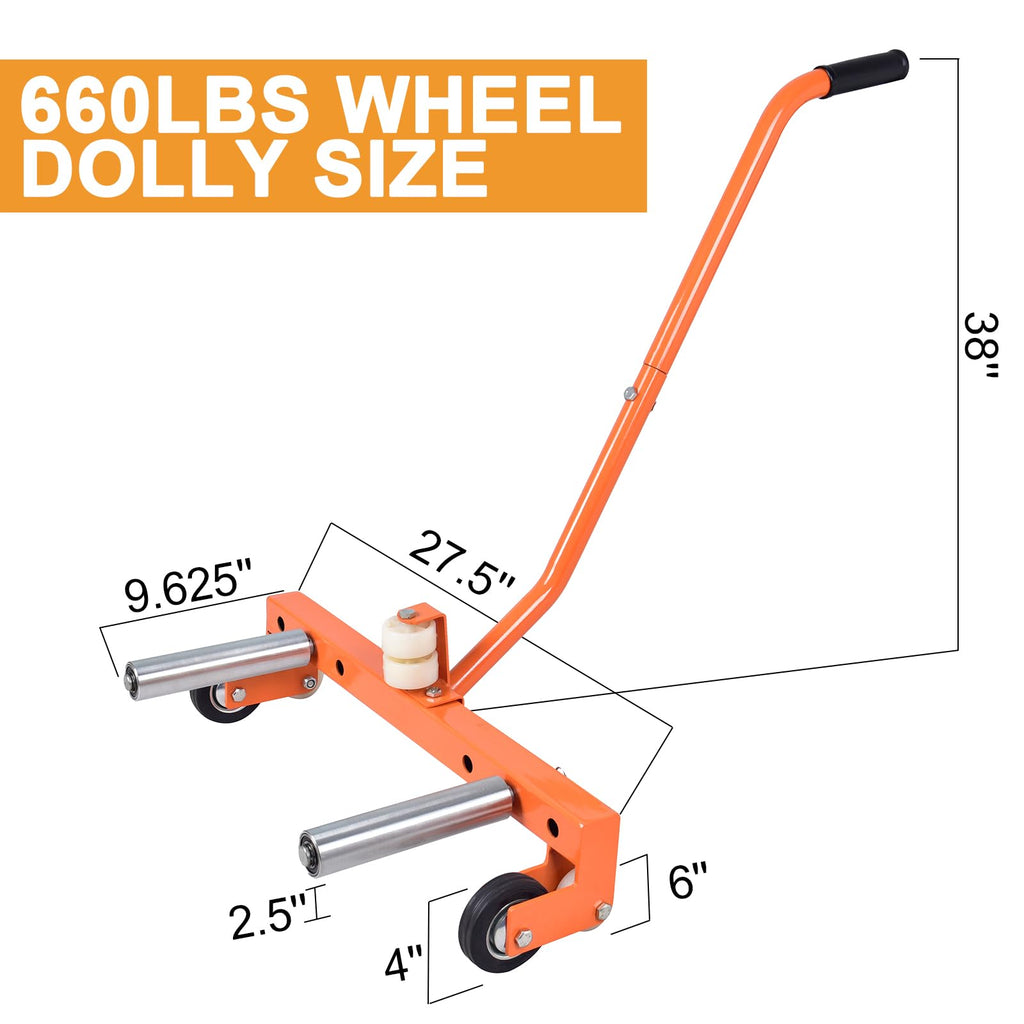 660 LBS Heavy-Duty Tire Wheel Dolly, Adjustable Truck Tire Dolly