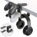 3-in-1 Headset&Controller Holder - EURPMASK Upgraded PC Gaming Headset Stand, Adjustable Clamp-on Headphone