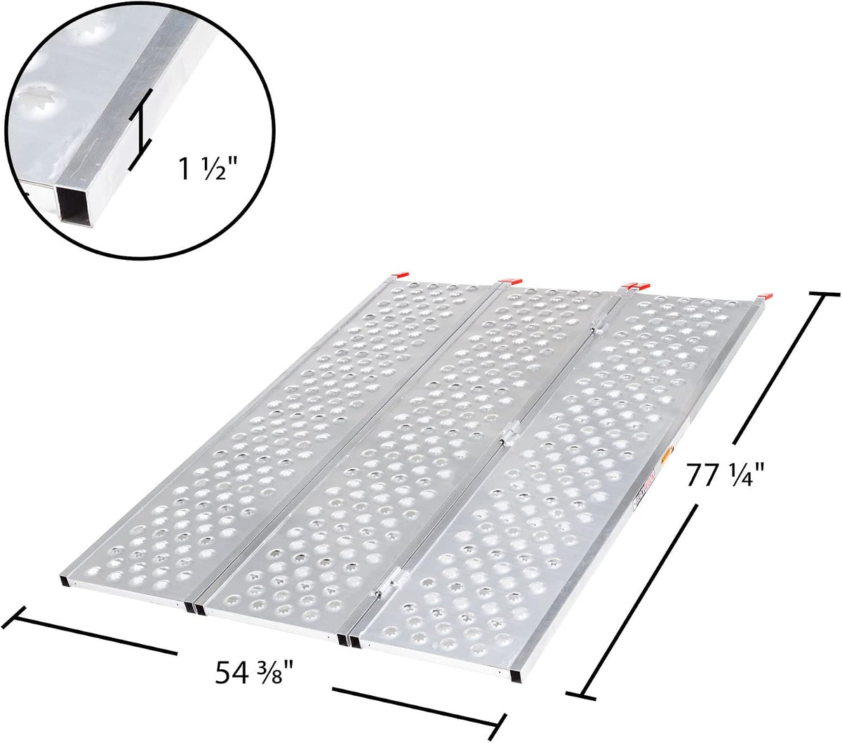 6' 5" ATV UTV Loading Ramp, 1,500 lb Cap, Aluminum, Folding
