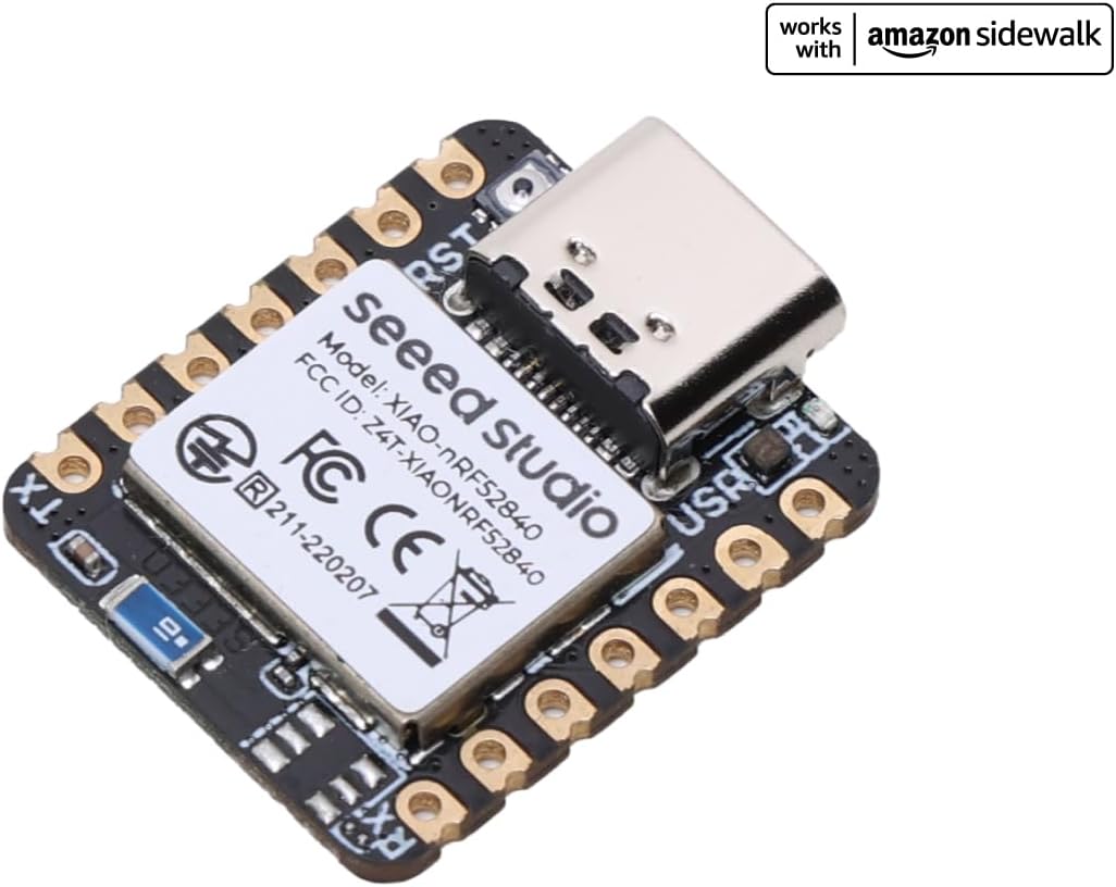 Seeed Studio XIAO nRF52840 - Supports Arduino/CircuitPython - Bluetooth5.0 NFC, with Onboard Antenna, Microcontroller with Rich Interface for Tiny Machine Learning Works with Amazon Sidewalk.