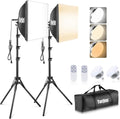 Softbox Photography Lighting Kit | 16" X 16" & 85W LED Studio Lights | Soft Diffusion For Even Light | 3000-7500K