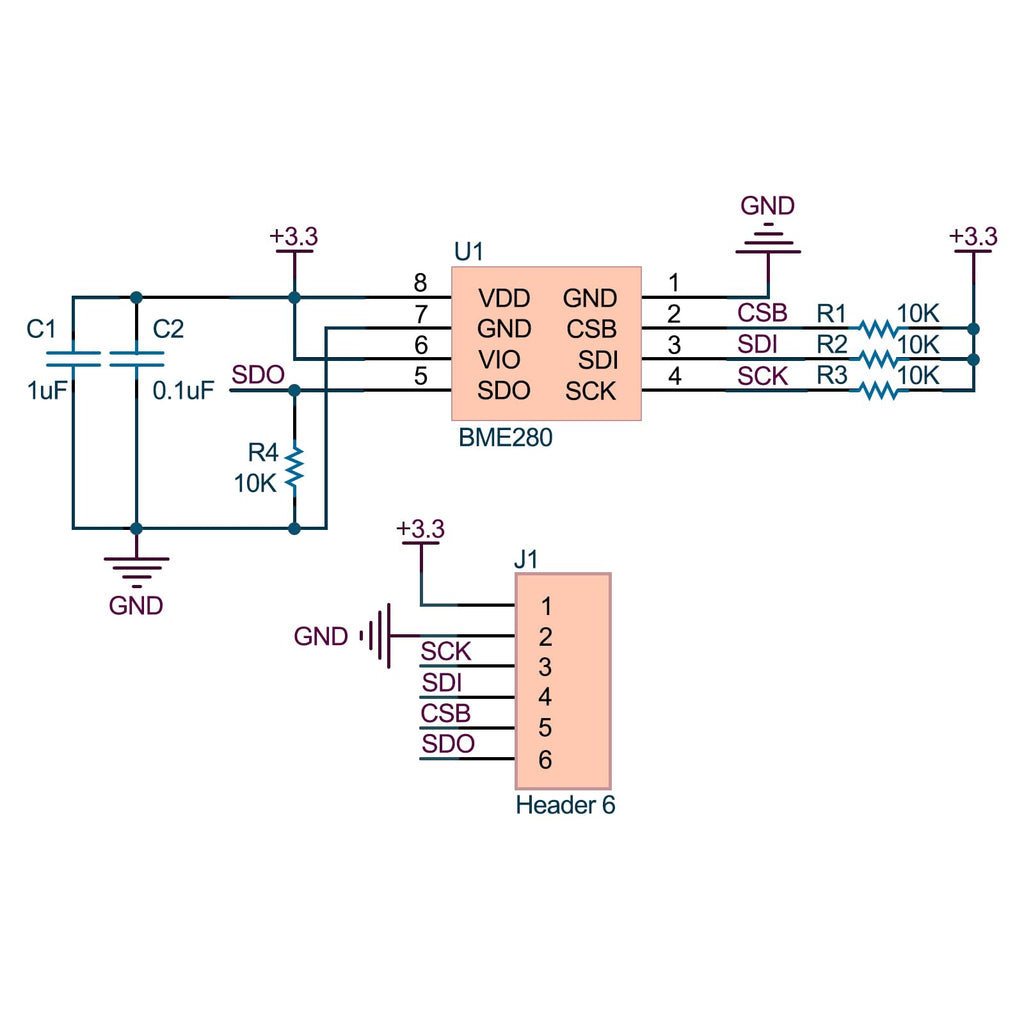 6PCS BMP280 3.3V Sensor Module Atmospheric Pressure Sensor Modules Temperature Sensor Module for Arduino for Raspberry Pi(BMP280)