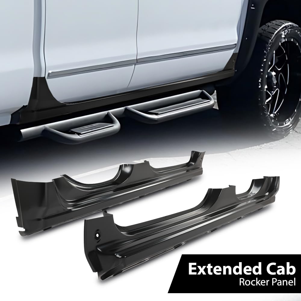 DOTCOM Rocker Panels Fit Chevy Silverado/GMC Sierra Extended Cab 2014-2018