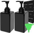 Black Soap Dispenser with Waterproof Labels, Thickened Plastic Hand Soap Dispenser for Bathroom, Kitchen Dish Washing