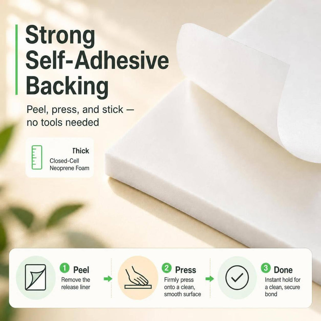 Sponge Neoprene Foam Sheet with Adhesive 1/4''T x 12''W x 59''L