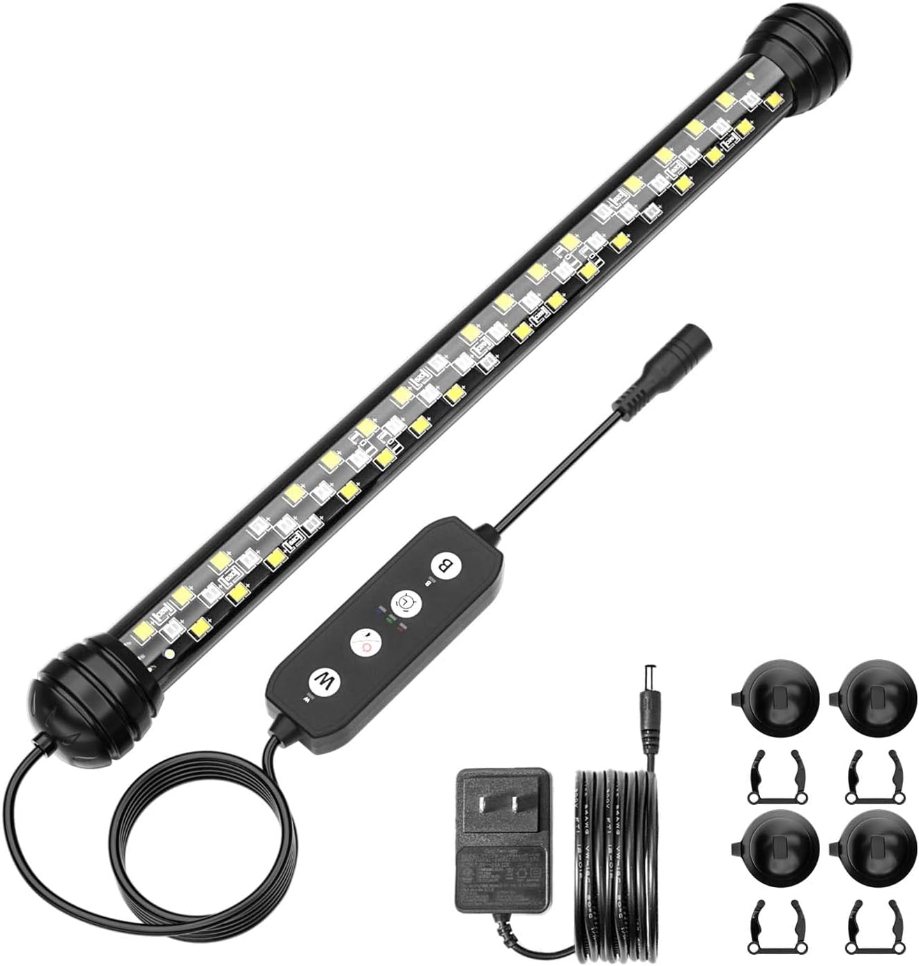 Submersible Led Aquarium Light for Fish Tank with Timer, 11 Inch | IP68 Waterproof Planted Fish Tank Light, Auto