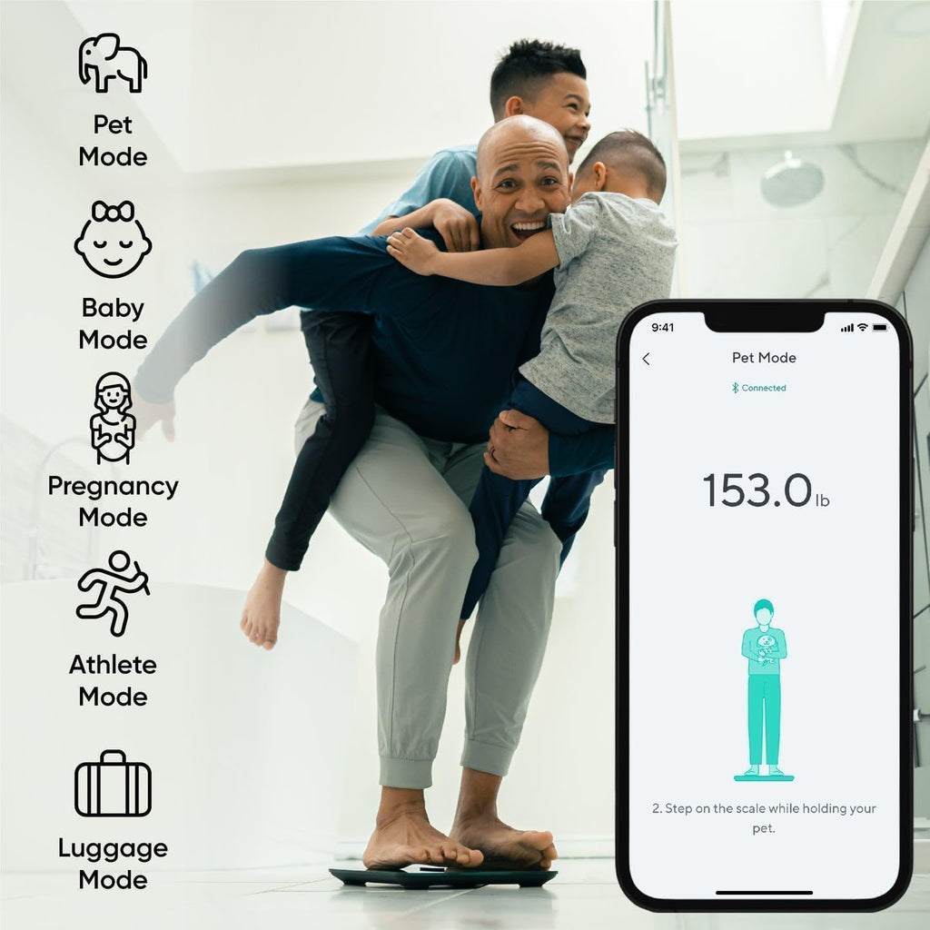 Smart Scale X - Digital Bathroom Scale for Body Weight, BMI, Body Fat, Muscle Mass, Heart Rate Monitor | Sync with