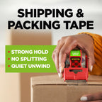 Sure Start Shipping Packaging Tape, 1.88" x 25 yd, Clear (12 Rolls)
