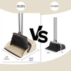 Broom and Dustpan Combo Set,55" Long Handle,Beige