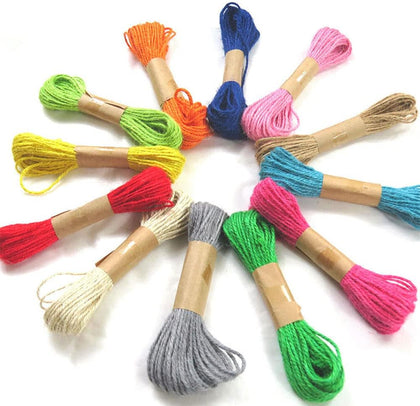 12 Colors Jute Twine String 120 Yards 12 Bundles 1 mm Colorful Hemp Rope Jute Rope Colored Jute Rope for DIY Crafts