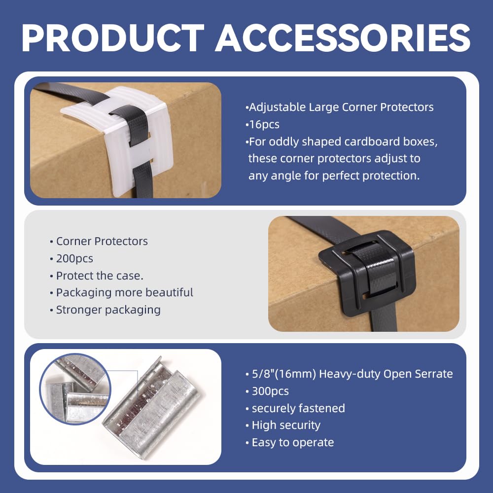 Banding Strapping Kit with 5/8" x2100 ft Polyester Band PET Strapping Roll