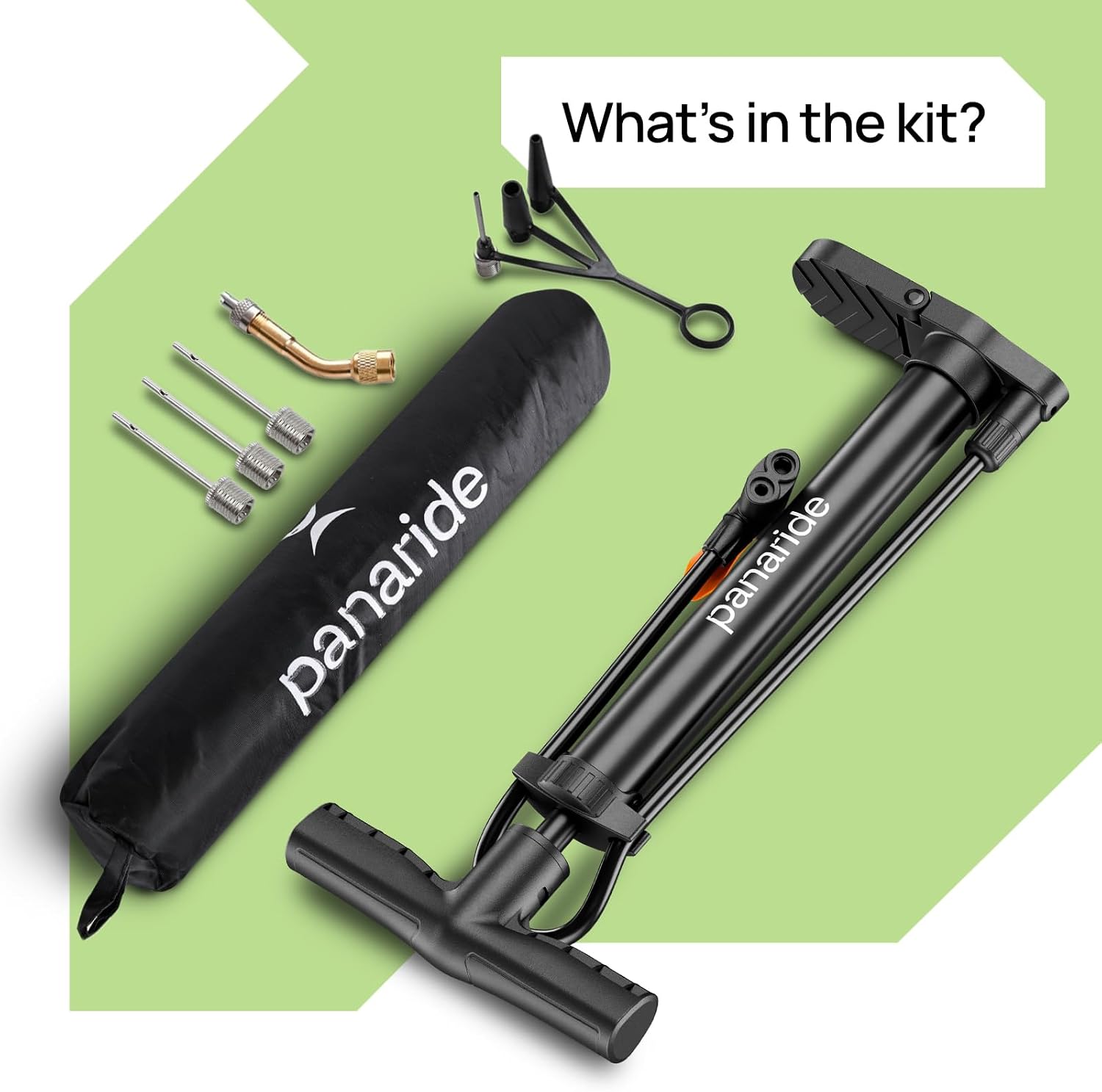 Bike Pump Floor, Advanced Bike Tire Inflator, Bicycle Hand Air Pump with Dual Presta and Schrader Valves, Handheld