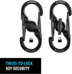 S-Biner MicroLock Stainless Steel - S-Biner with Locking Dual Sided Gates - Keep Keys Secure with Carabiner Key