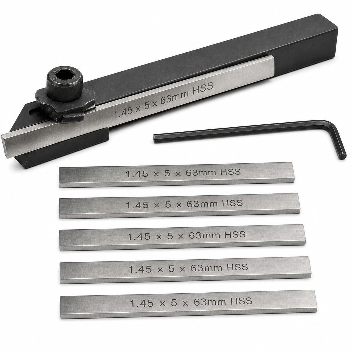 Mini Parting Tool Cut Off Holder 8mm with 6 Pieces M2 HSS Blades Mini Lathe