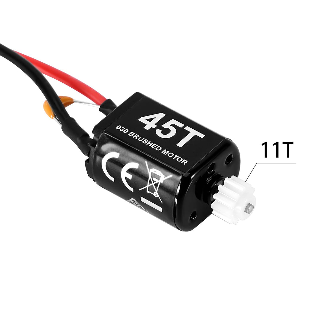 INJORA 030 Brushed Motor with Mount for Losi Micro-B Micro-T, 45T(Plastic Pinion)