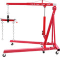 Hydraulic Engine Hoist with Lever, 2 Ton/4409 LBS Heavy-Duty Cherry Picker Shop Crane, Foldable Engine Crane and