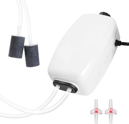 Aquarium Air Pump for 20-210 Gallon Tank, Fish Air Bubbler, Hydroponic Oxygen Aerator with Stones, Airline Tubing